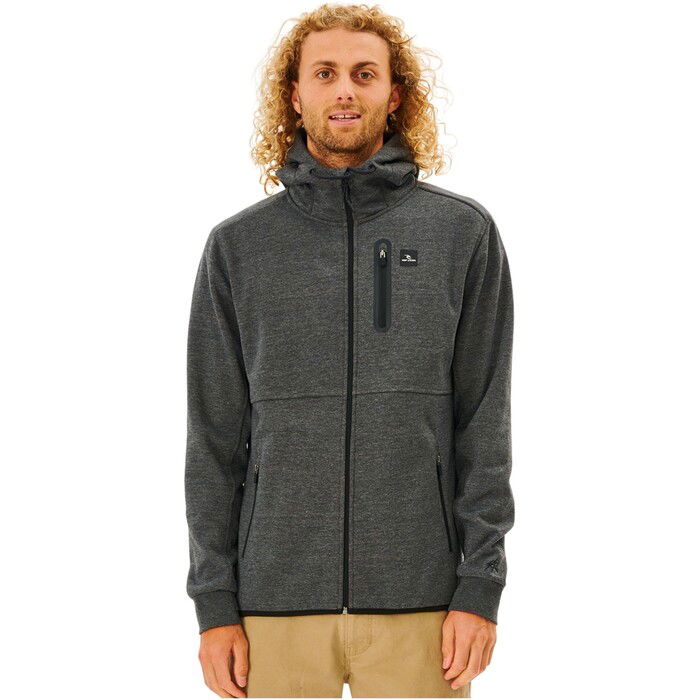 2024 Rip Curl Mens Anti Series Departed Zip Through Fleece CFEDB9 Charcoal Marle Wetsuit Outlet